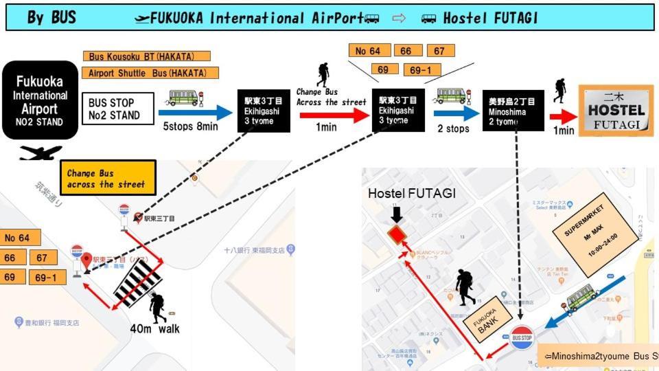 ホステル二木 Hostel Futagi ゲストハウス Fukuoka  Exterior foto